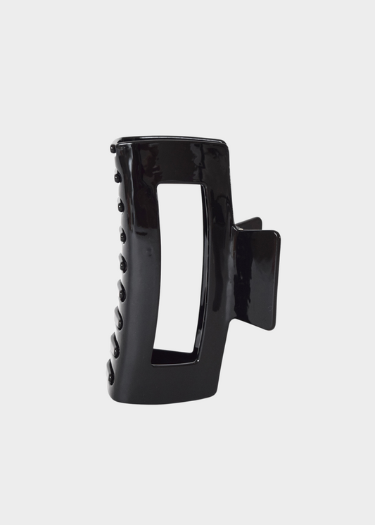 Black extra large claw clip for thick curly hair with double springs